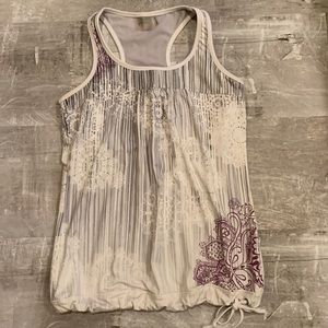 Athleta Yoga Drawstring Tank Floral Paisley Purple Size Small